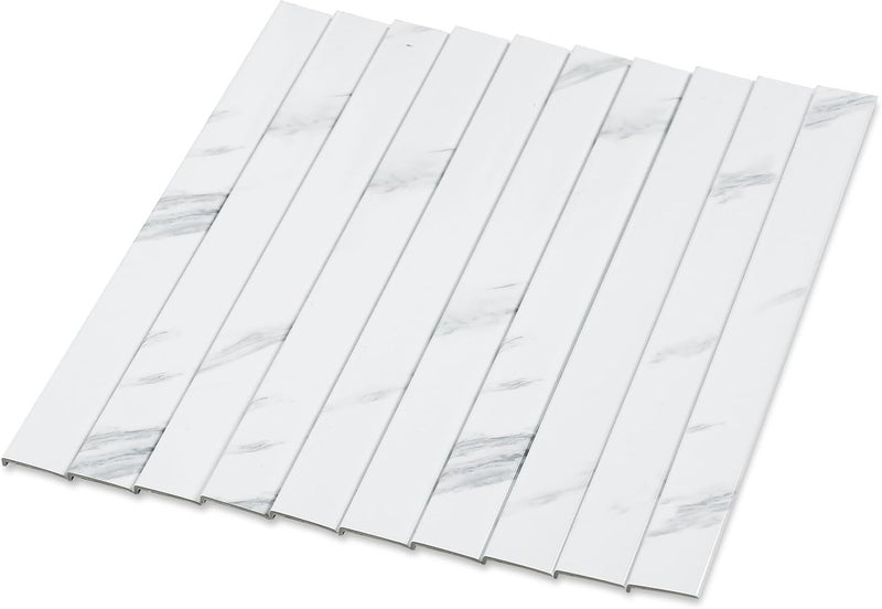 Tilingview 10 Pcs Peel and Stick Tile Trim Edge, Self-Adhesive 12" PVC Molding Edging for Kitchen Backsplash (Marble) - Image 4